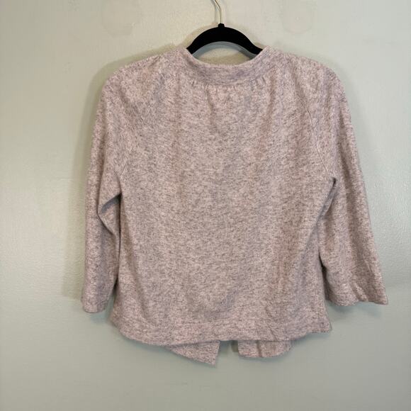 Lucy & Laurel Sweater Cardigan M Knitted Tie Collar Angora Wool 3/4 Sleeve Gray - Picture 2 of 8